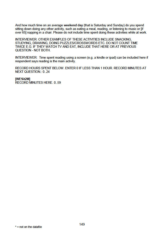 Household questionnaire, individual and biological module questionnaires