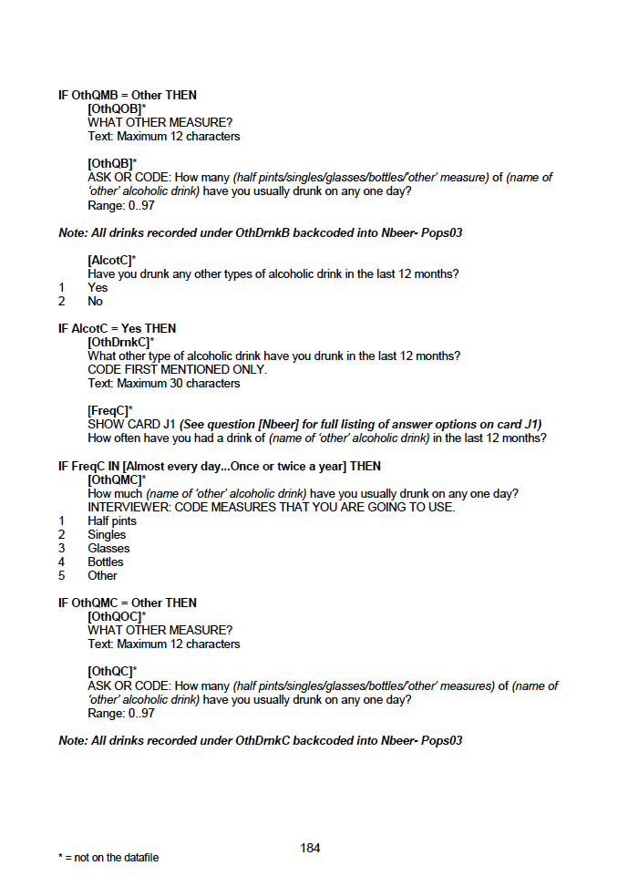 Household questionnaire, individual and biological module questionnaires