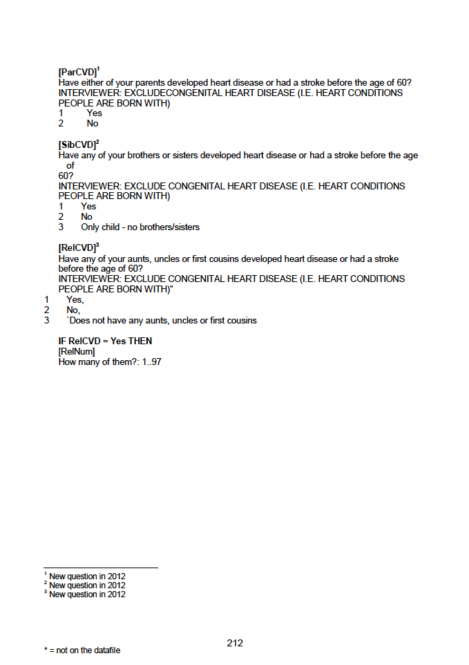 Household questionnaire, individual and biological module questionnaires