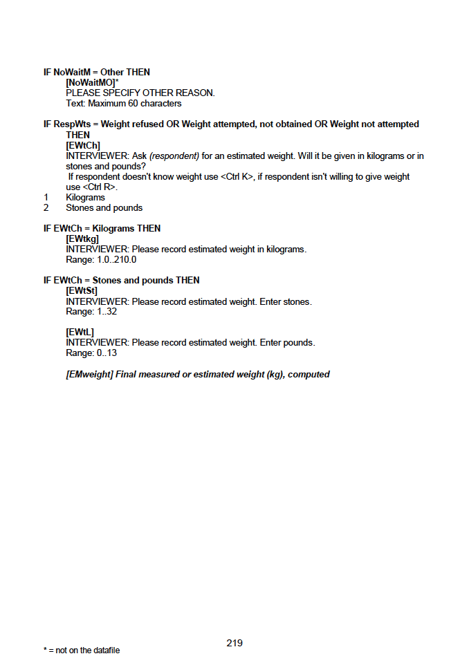 Household questionnaire, individual and biological module questionnaires