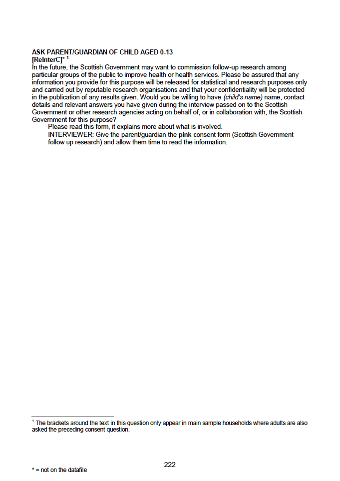 Household questionnaire, individual and biological module questionnaires