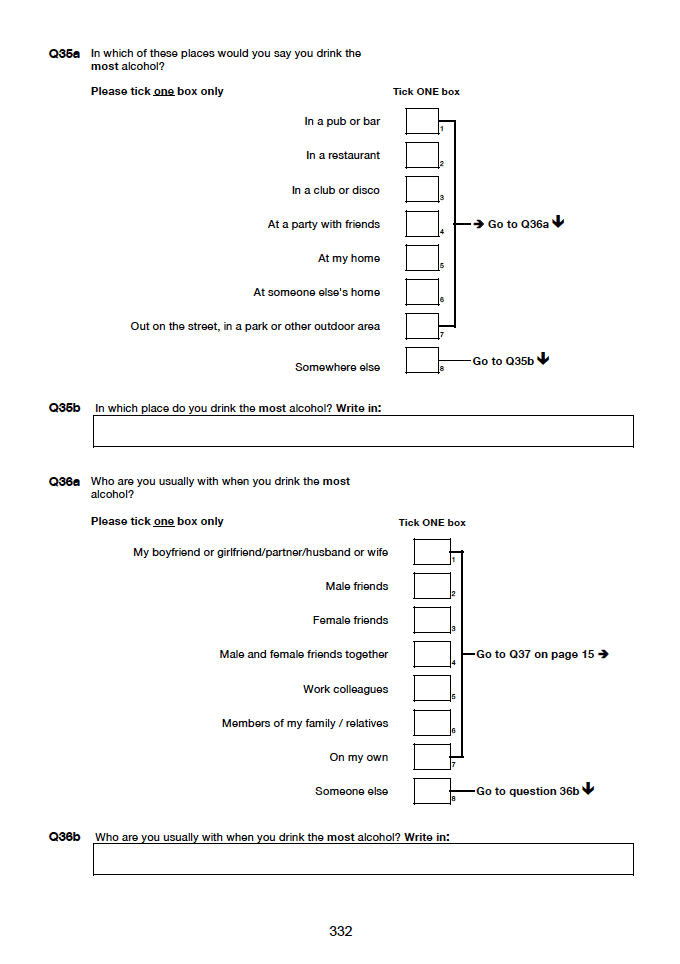 Self-completion booklet for young adults