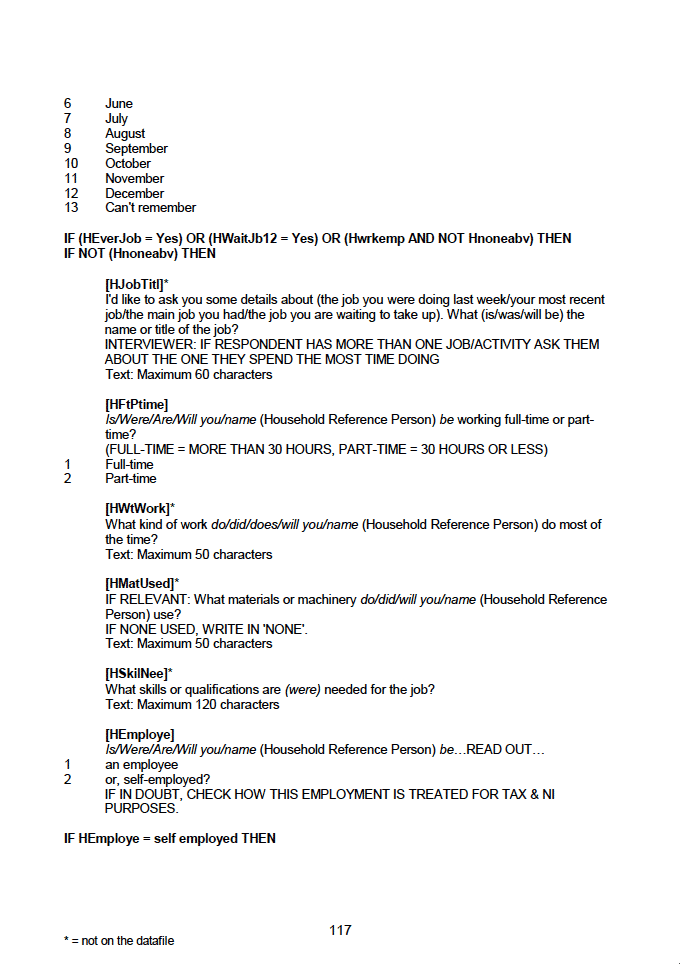 Household questionnaire, individual and biological module questionnaires