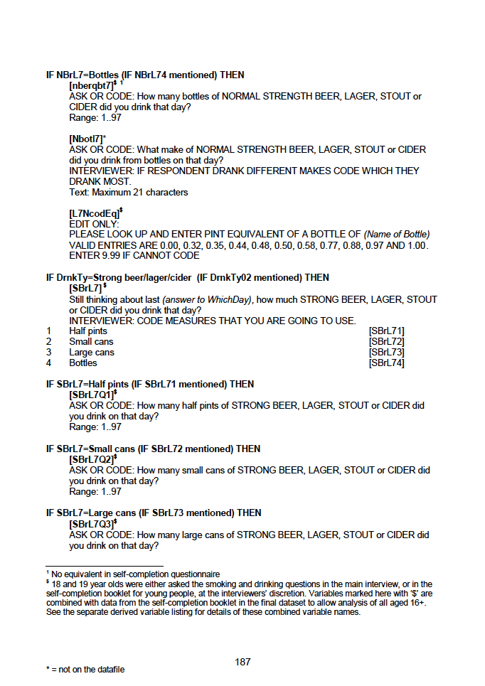 Household questionnaire, individual and biological module questionnaires