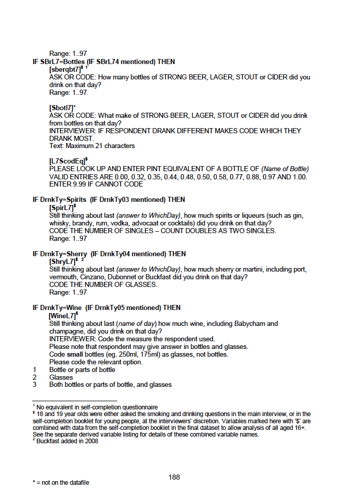 Household questionnaire, individual and biological module questionnaires