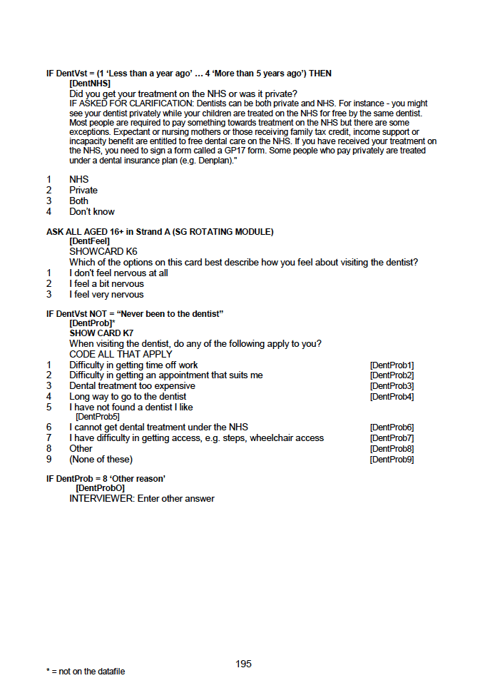 Household questionnaire, individual and biological module questionnaires