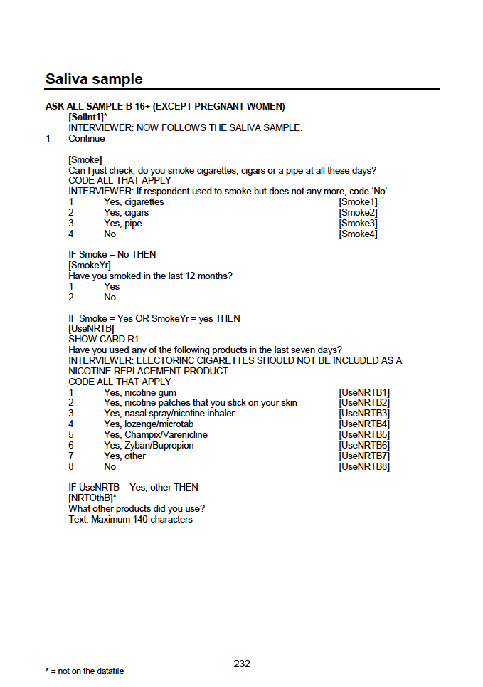 Household questionnaire, individual and biological module questionnaires