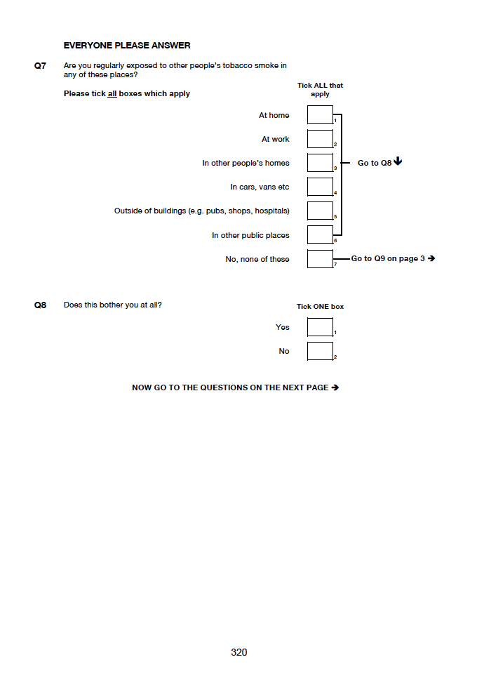 Self-completion booklet for young adults
