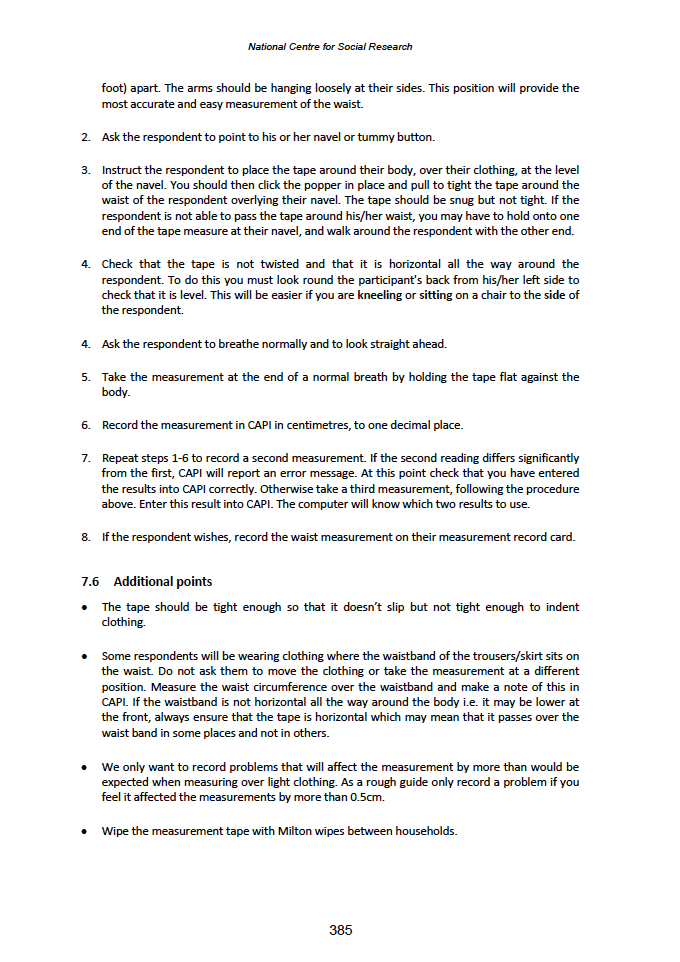 Physical measures and biological sample collection protocols