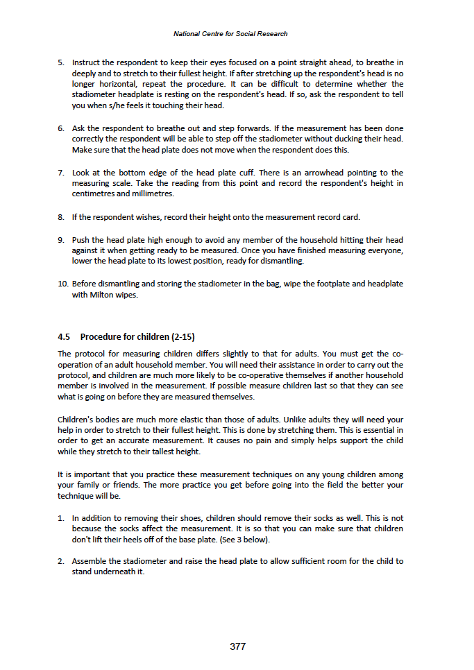 Physical measures and biological sample collection protocols