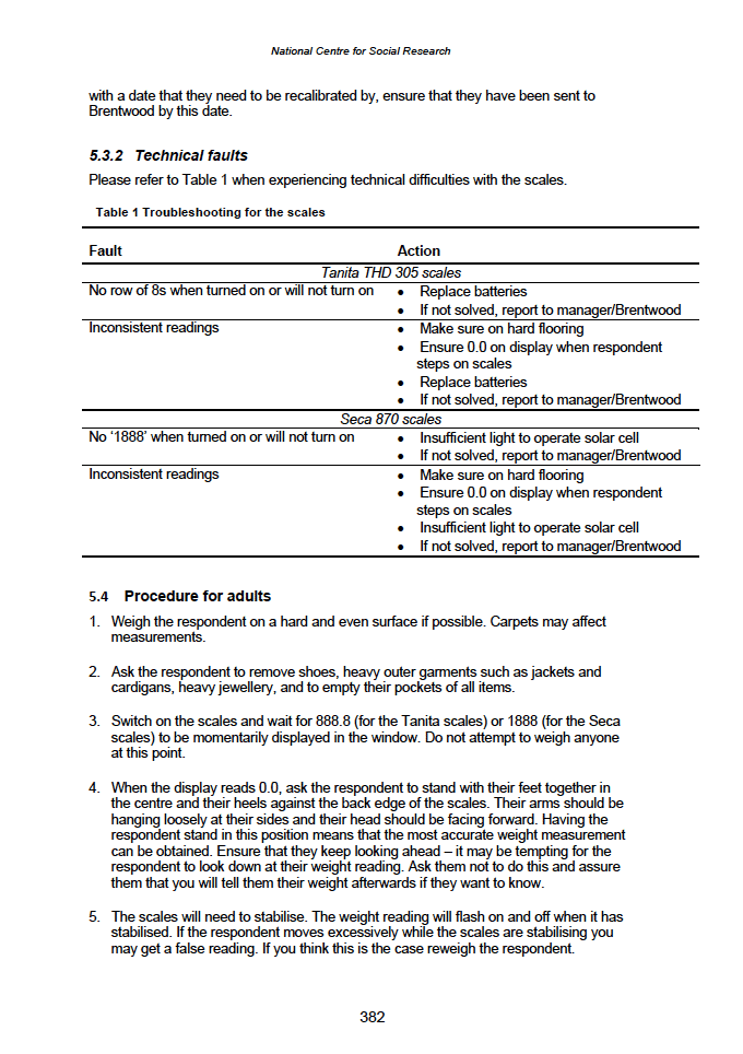 Physical measures and biological sample collection protocols