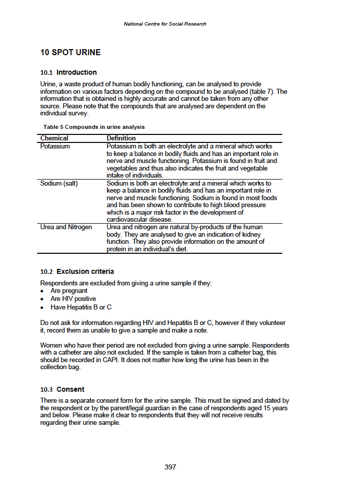 Physical measures and biological sample collection protocols