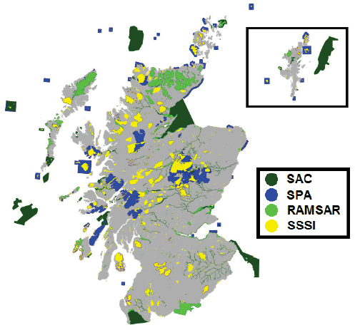 Map - Protected areas in Scotland