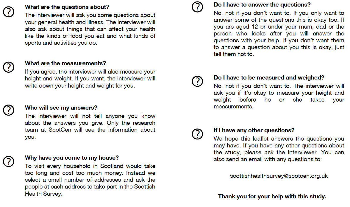 The 2014 Scottish Health Survey Information for children