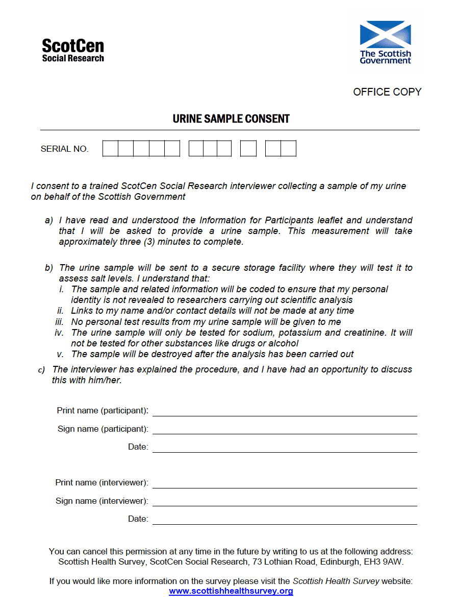 Urine Sample Consent