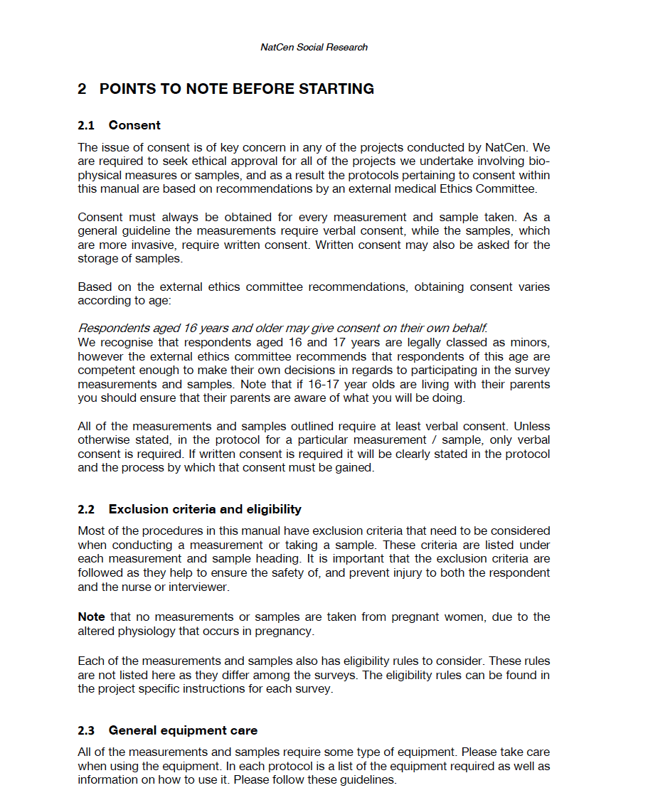 Manual of Protocols