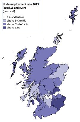 Underemployment rate 2015 (aged 16 and over)