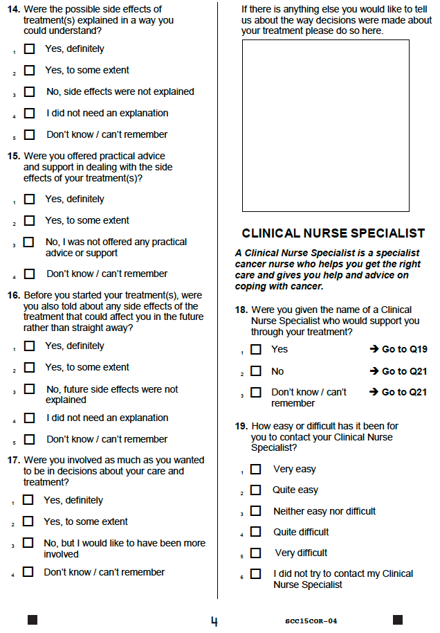 Survey questionnaire