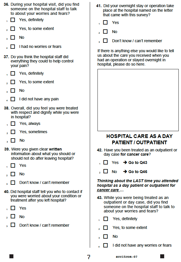 Survey questionnaire