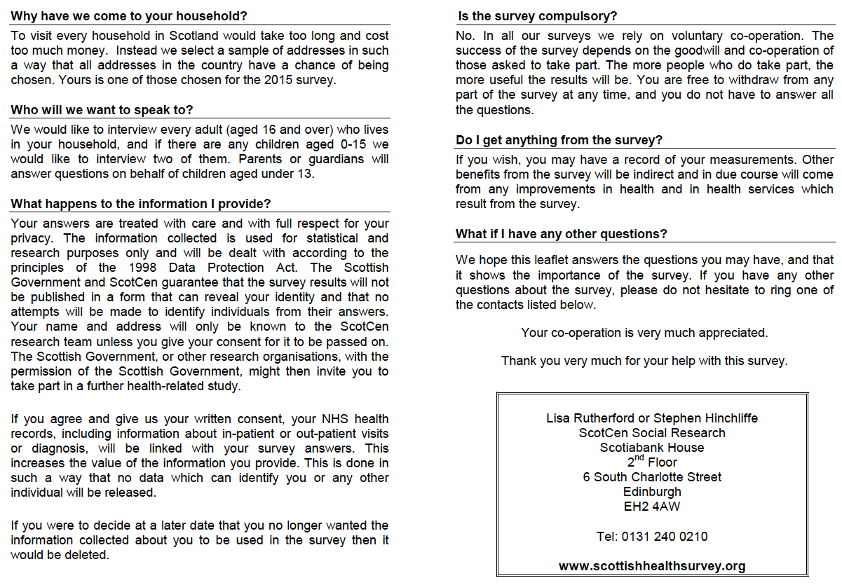 Information Leaflet for Adults (Version A sample - no biological module)