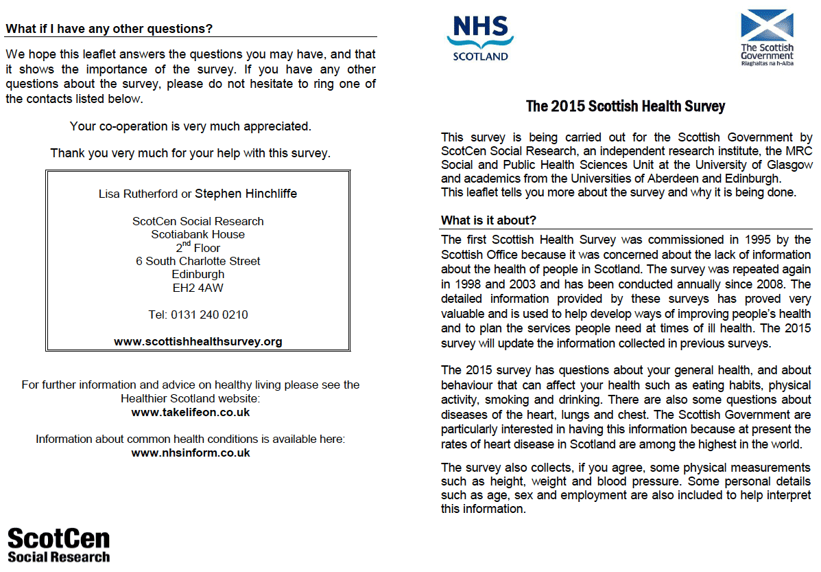 Information Leaflet for Adults (Version B sample - eligible for biological module) Information Leaflet for Adults (Version B sample - eligible for biological module)