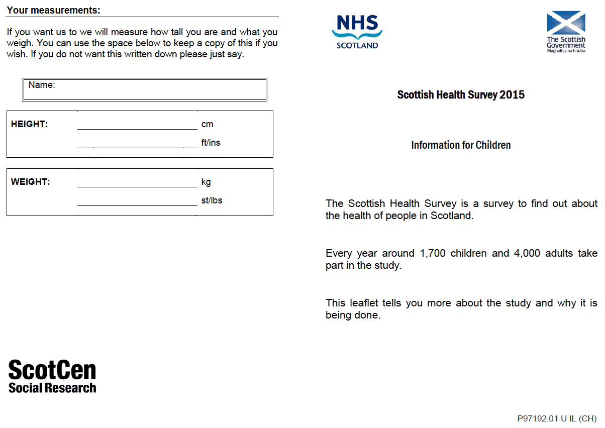 Information Leaflet for Children (Version A & B and Child Boost)