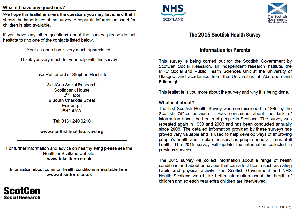 Information Leaflet for Parents (Child Boost only)
