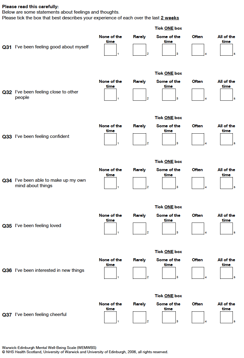 Self-completion booklet for adults Self-completion booklet for adults