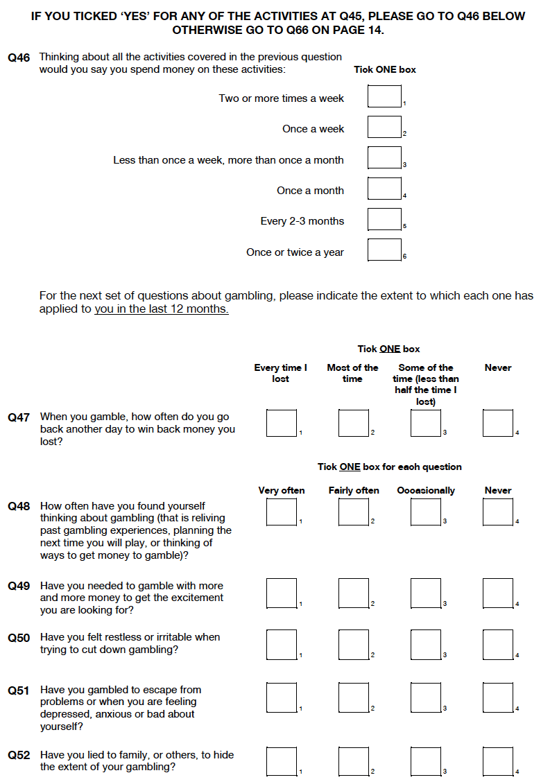 Self-completion booklet for adults Self-completion booklet for adults