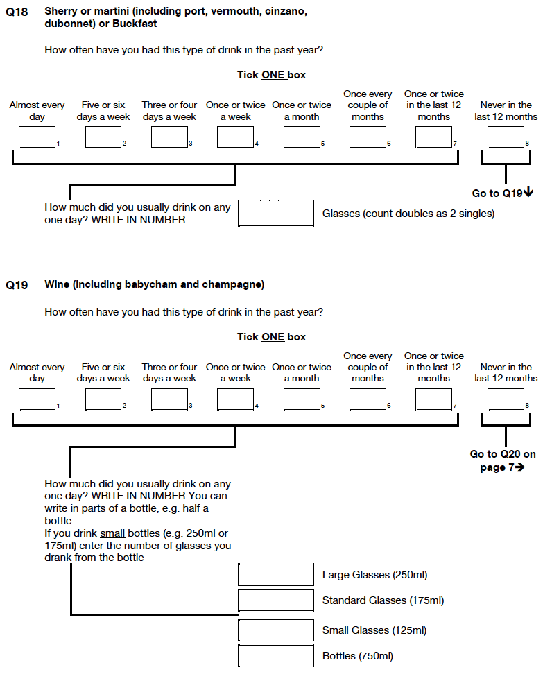 Self-completion booklet for young adults