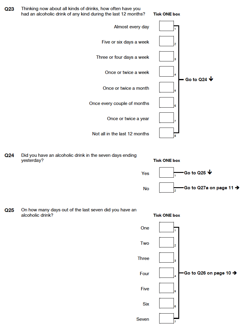 Self-completion booklet for young adults