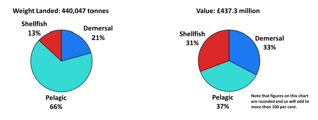 Chart 1.2 Quantity and value of landings by Scottish vessels; percentage of each species type, 2015 Chart 1.2 Quantity and value of landings by Scottish vessels; percentage of each species type, 2015