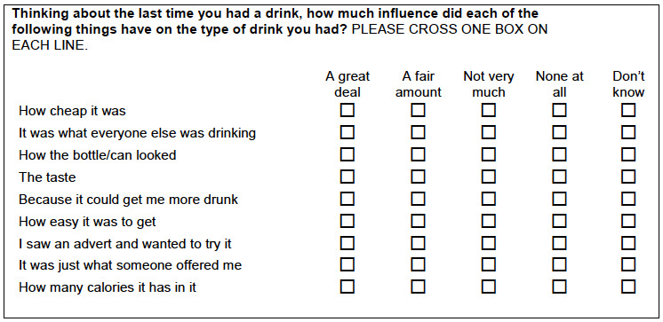 Figure A.10: Existing question version in 2013 survey Figure A.10: Existing question version in 2013 survey