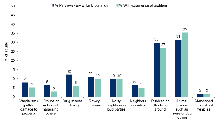 Figure 4.2: Perceptions and experience of neighbourhood problems