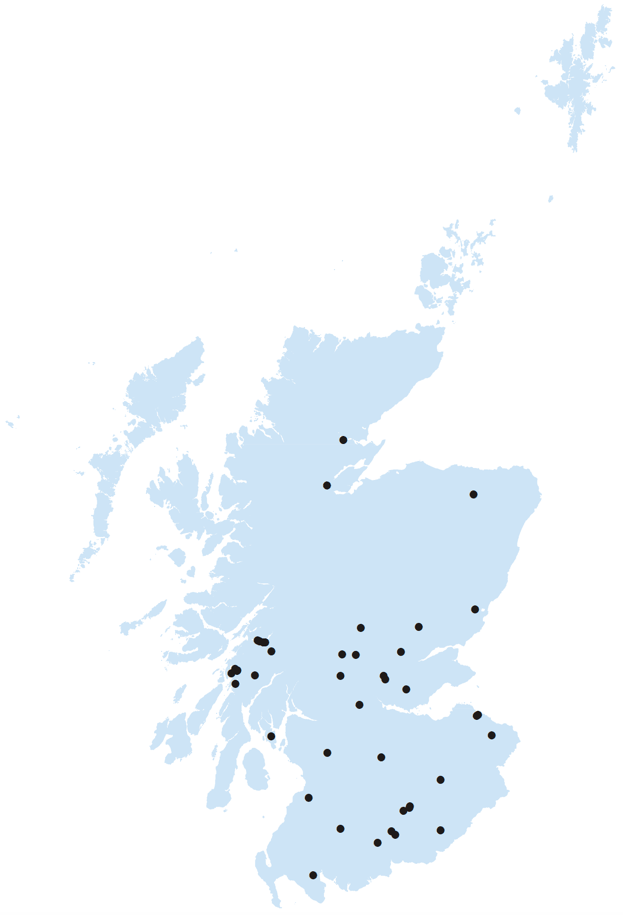 Figure 1: The distribution of active rainbow trout sites in 2016