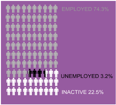 Figure 1: Scotland population aged 16 to 64 years by economic category, 2017