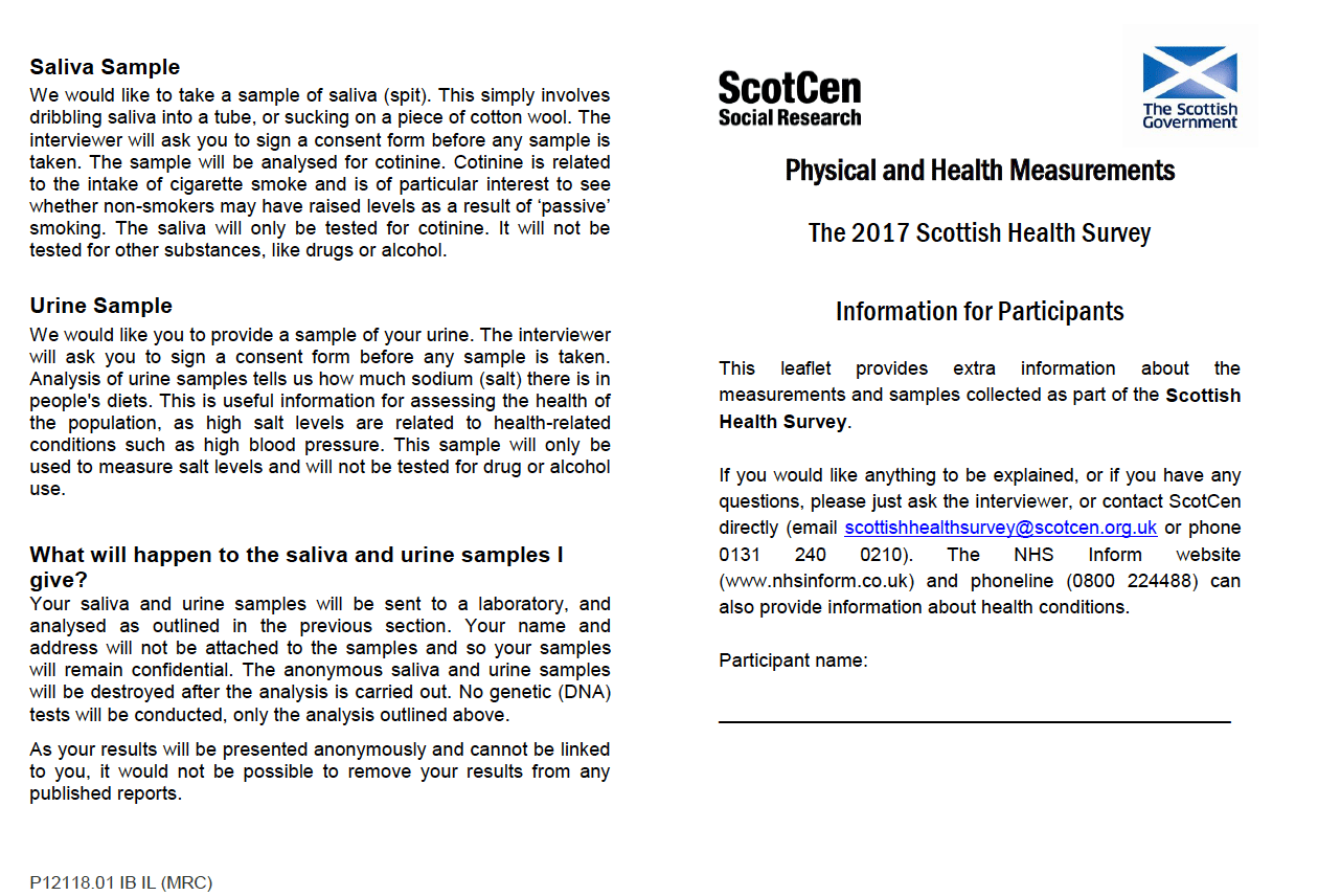 Biological Measurement Record Card