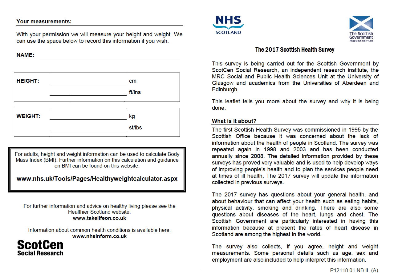 Information Leaflet for Adults (Version A sample &ndash; no biological module)