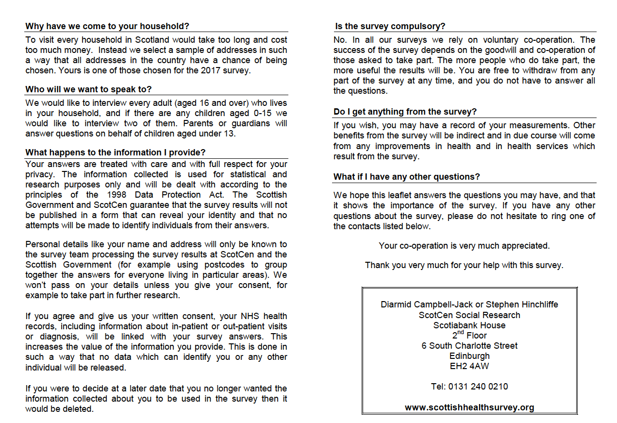 Information Leaflet for Adults (Version A sample &ndash; no biological module)