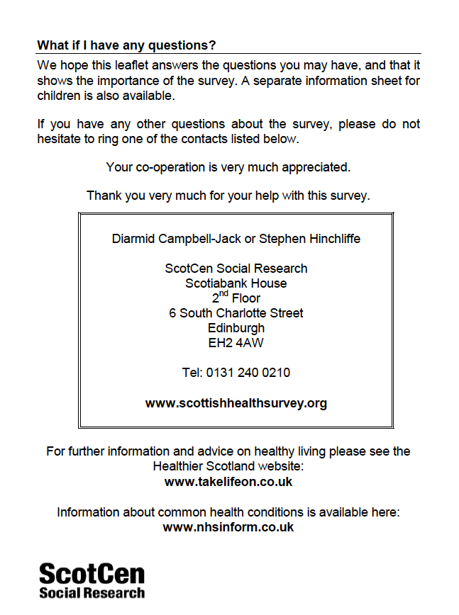 Information Leaflet for Parents (Child Boost only)
