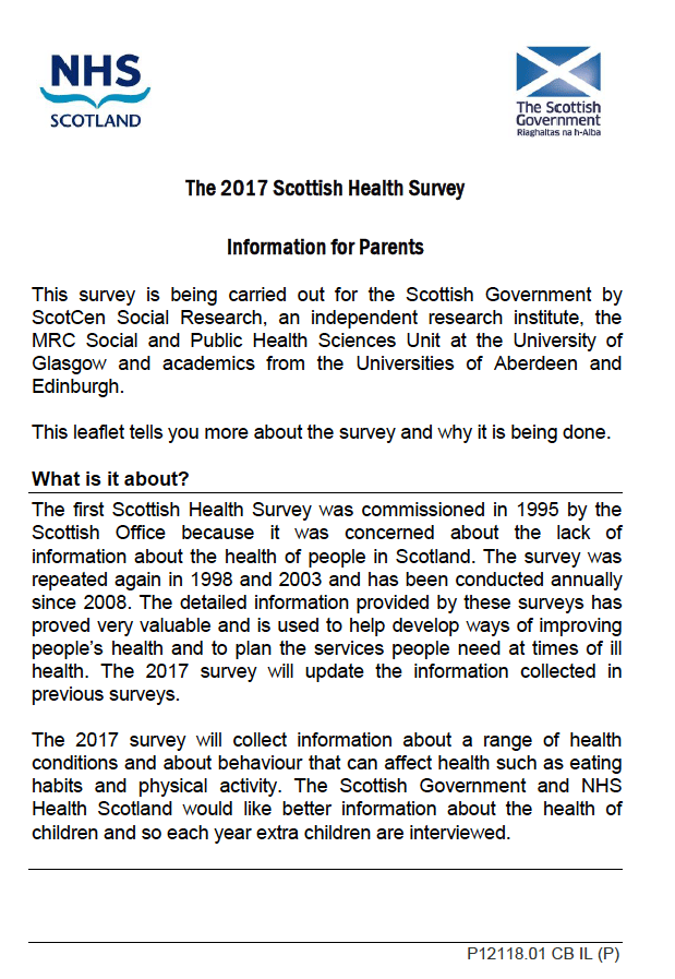 Information Leaflet for Parents (Child Boost only)