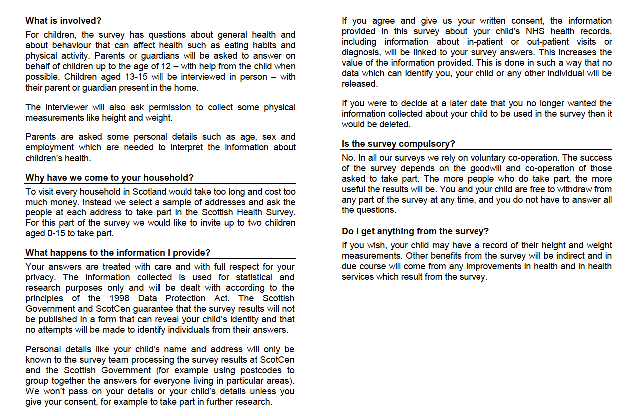 Information Leaflet for Parents (Child Boost only)