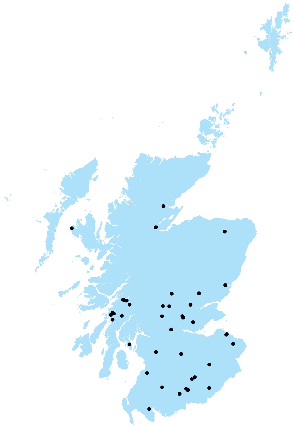 Figure 1: The distribution of active rainbow trout sites in 2017 Figure 1: The distribution of active rainbow trout sites in 2017