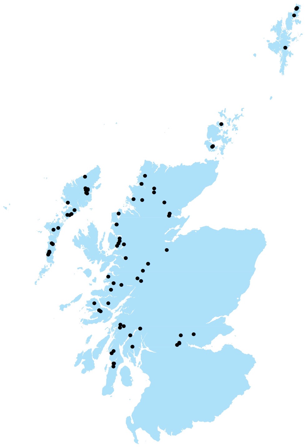 Figure 2: The distribution of active Atlantic salmon smolt sites in 2017 Figure 2: The distribution of active Atlantic salmon smolt sites in 2017