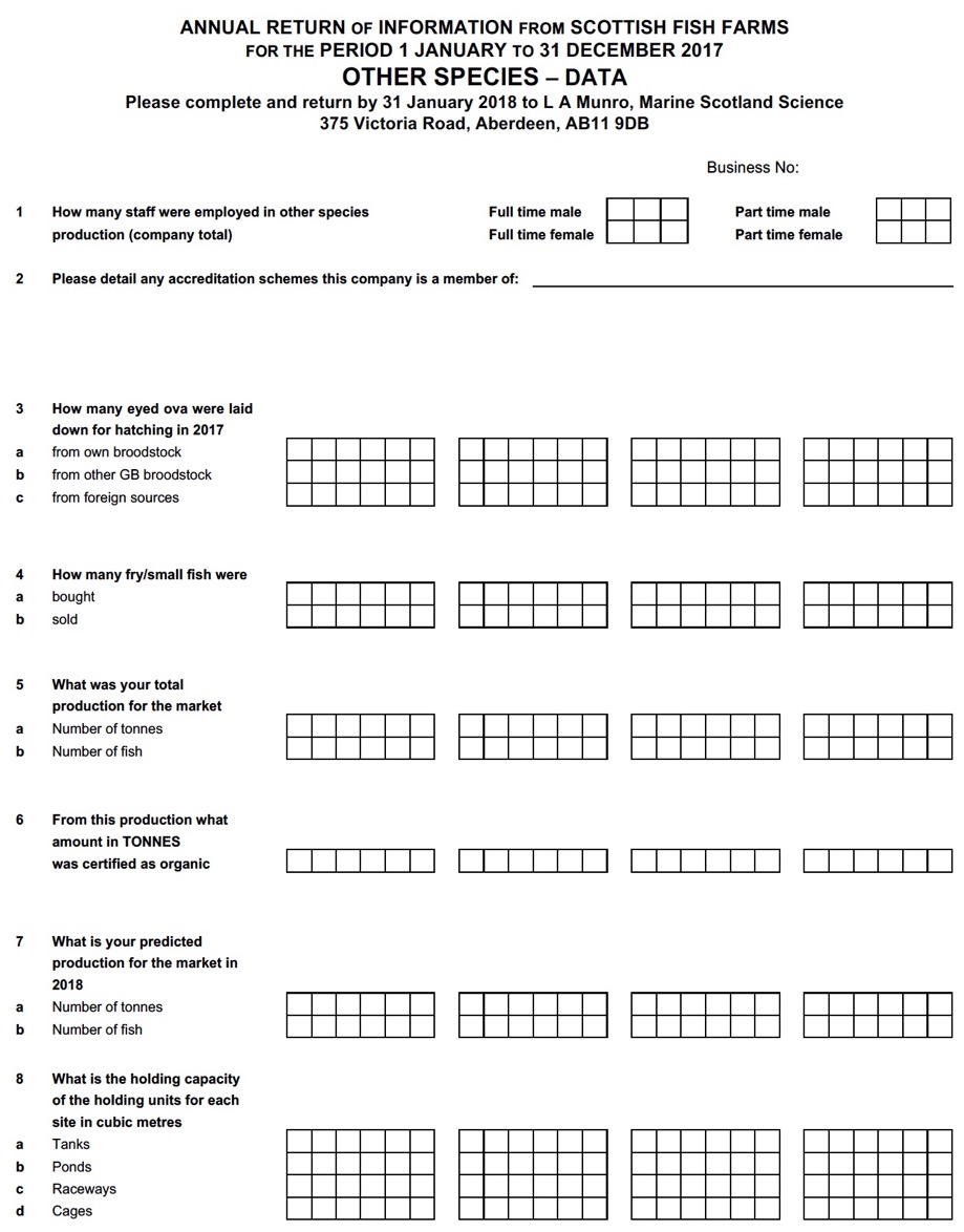 Questionnaires sent to Fish Farmers - part 7 Questionnaires sent to Fish Farmers - part 7