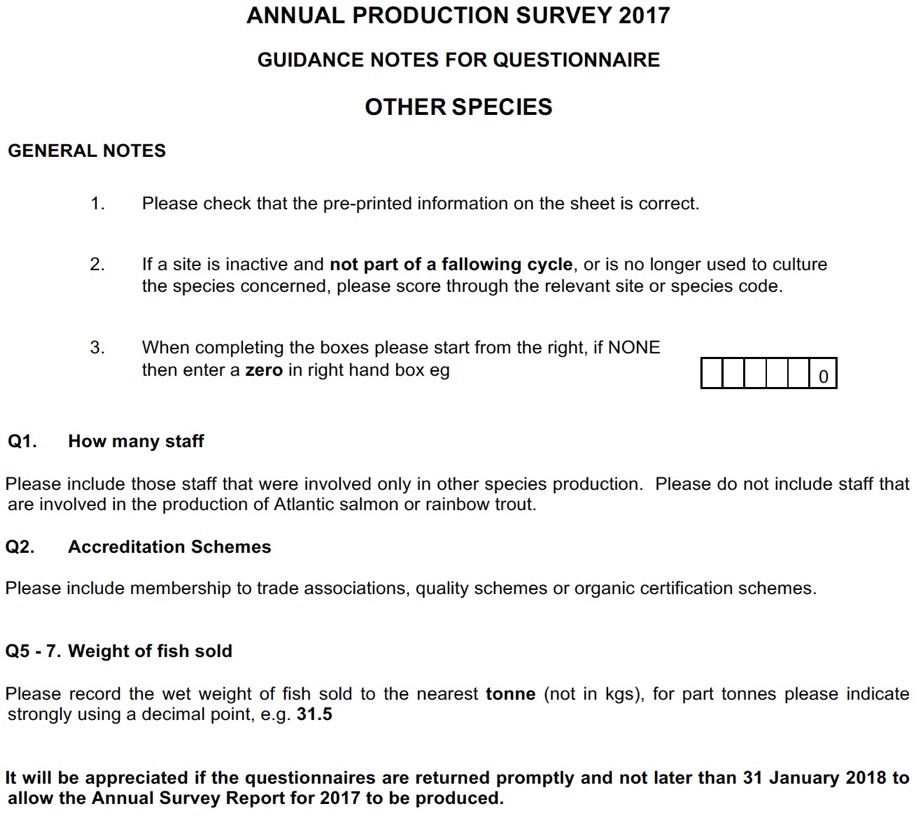 Questionnaires sent to Fish Farmers - part 8 Questionnaires sent to Fish Farmers - part 8