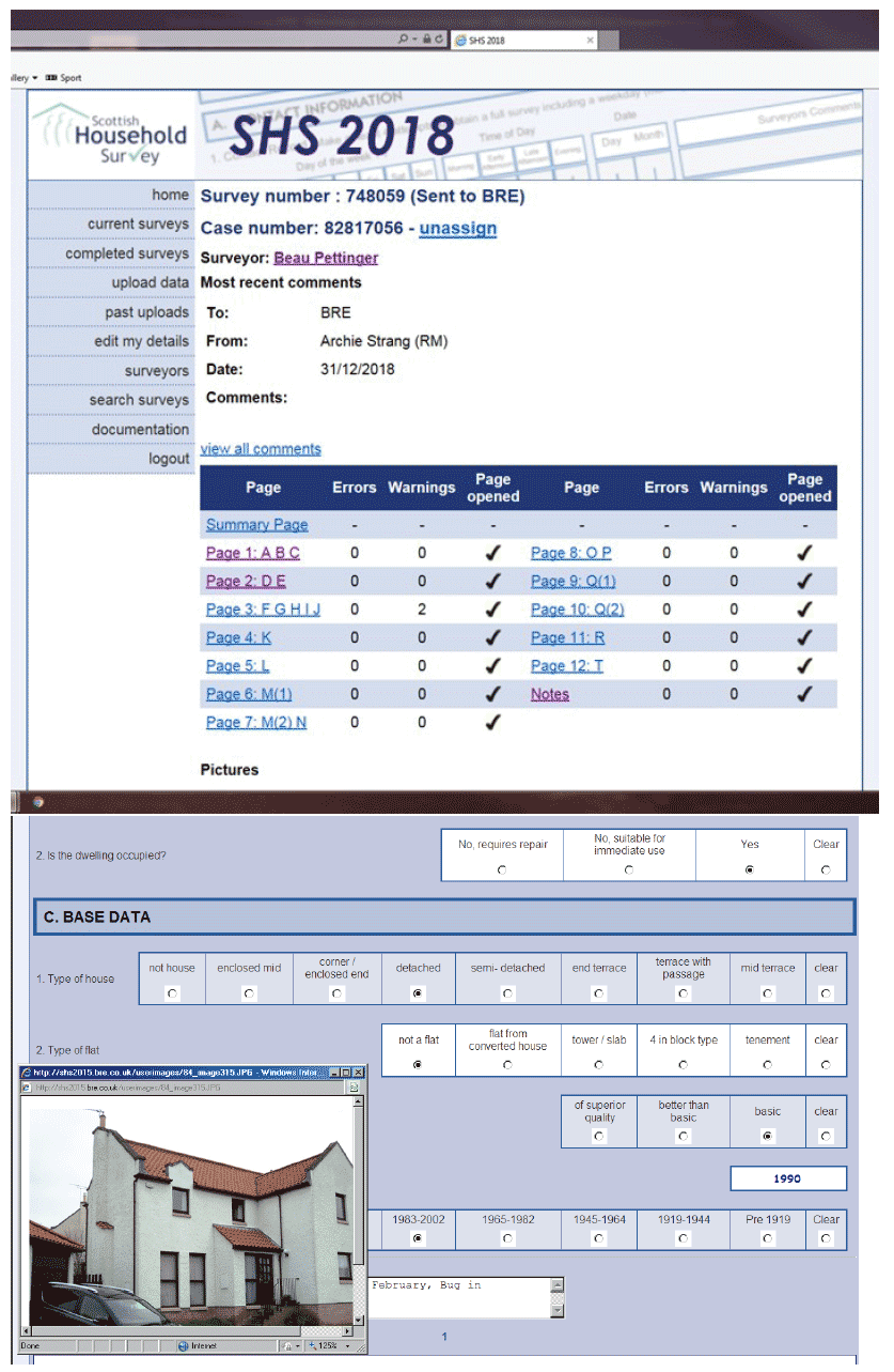 Figure 5.2: Physical data validation screens