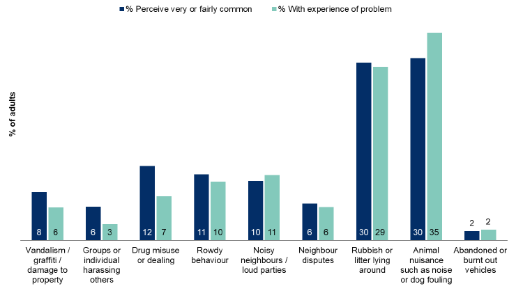 Figure 4.3: Perceptions and experience of neighbourhood problems