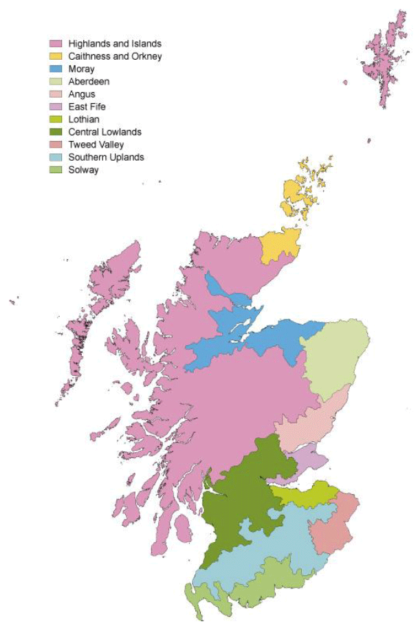 Figure 31: Land use regions of Scotland