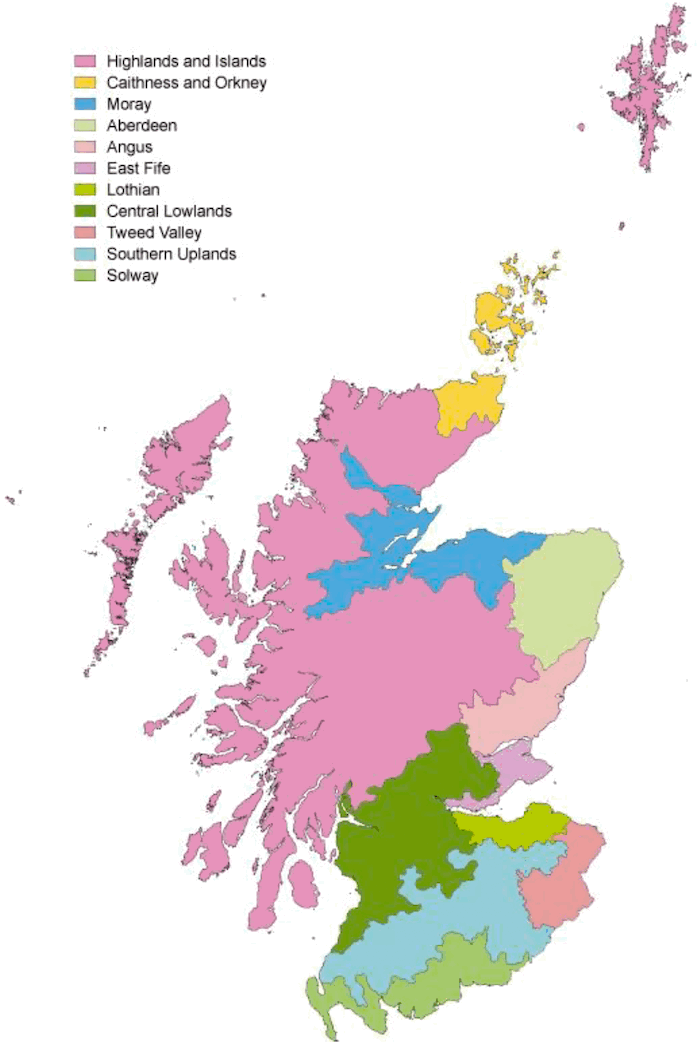 Figure 11 Land use regions of Scotland(11)